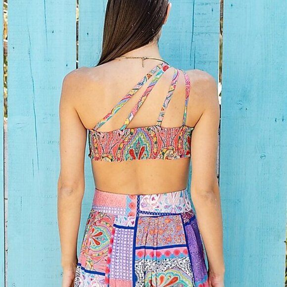 Shruti Sancheti Jumpsuit Women's L/XL Multi-Colored Wide Leg Paisley *ALTERED* - Picture 9 of 10